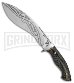 Browning Wihongi Signature Kukri Gray G-10 Fixed Blade Knife - Satin Plain