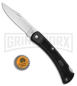 Buck Knives Buck 110 Folding Hunter LT Black Lockback Knife - Satin Plain -Knives Sale Online Shop Buck 110 Folding Hunter LT LB Satin 0110BKSLT BHQ 79530 jr bottlecap large