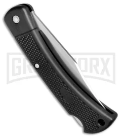 Buck Knives Buck 110 Folding Hunter LT Black Lockback Knife - Satin Plain -Knives Sale Online Shop Buck 110 Folding Hunter LT LB Satin 0110BKSLT BHQ 79530 jr side large