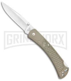 Buck Knives Buck 110 Slim Select Tan Lockback Knife - Satin Plain
