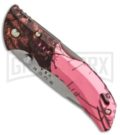 Buck Knives Buck Bantam BBW Pink Mossy Oak Camo Folding Knife - Satin Plain -Knives Sale Online Shop Buck Bantam pink mossy oak camo satin BHQ 12358 er spine large