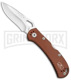 Buck Knives SpitFire Brown Folding Knife - Satin Plain
