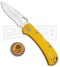 Buck Knives SpitFire Yellow Folding Knife - Satin Plain -Knives Sale Online Shop Buck SpitFire LB Yellow Satin 0722YWS1 BHQ 92986 jr bottlecap large