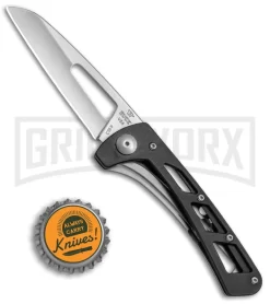 Buck Knives Buck Vertex Black Aluminum Folding Knife - Satin Plain -Knives Sale Online Shop Buck Vertex Black Alum 0418BKS B BHQ 66591 jr bottlecap large