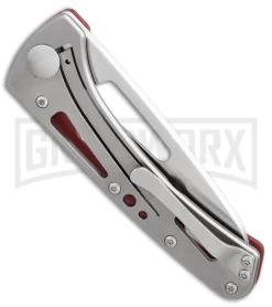 Buck Knives Buck Vertex Red Aluminum Folding Knife - Satin Plain -Knives Sale Online Shop Buck Vertex red aluminum satin 0418RDS B BHQ 66592 er side large