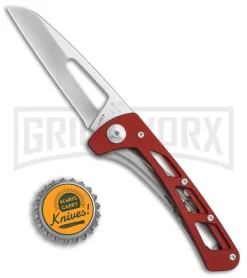 Buck Knives Buck Vertex Red Aluminum Folding Knife - Satin Plain -Knives Sale Online Shop Buck Vertex red aluminum satin 0418RDS B BHQ 66592 er size large