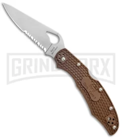 Byrd Cara Cara 2 Brown FRN Folding Knife - Satin Serr