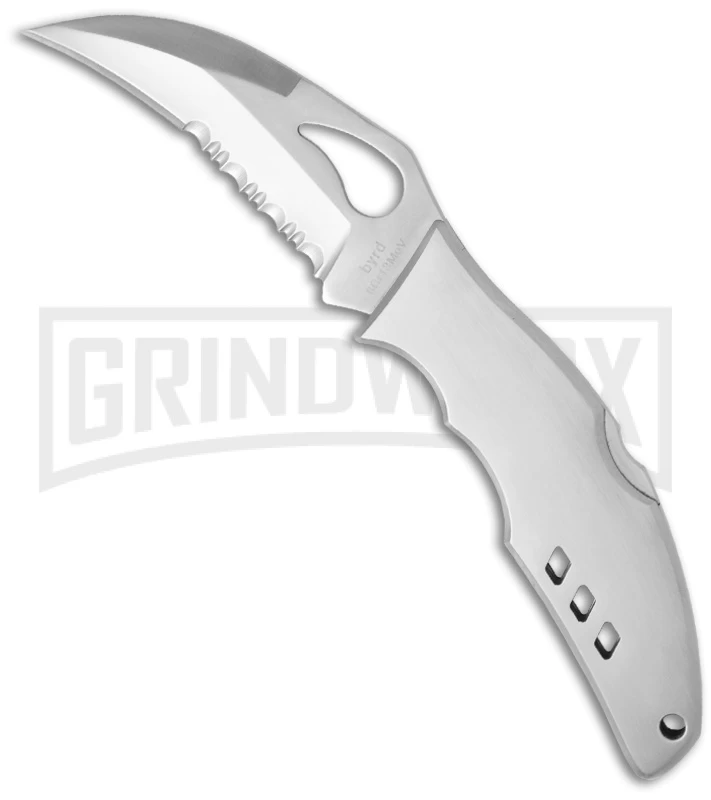 Byrd Crossbill Stainless Steel Folding Knife - Satin Plain 1 Byrd Crossbill Stainless Steel Folding Knife - Satin Plain