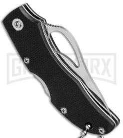 Byrd Finch Black G-10 Folding Knife - Satin Plain -Knives Sale Online Shop Byrd Finch LB Black G 10 SPYDER BY11GP BHQ 68888 jr side large