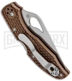 Byrd Meadowlark 2 Brown FRN Folding Knife - Satin Plain -Knives Sale Online Shop Byrd Meadowlark 2 LB Brown FRN Satin BY04PBN2 BHQ 89820 jr side large