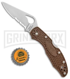 Byrd Meadowlark 2 Brown FRN Folding Knife - Satin Serr -Knives Sale Online Shop Byrd Meadowlark 2 LB Brown FRN Satin Serr BY04PSBN2 BHQ 89823 jr bottlecap large