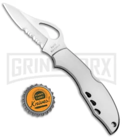 Byrd Meadowlark Stainless Steel Folding Knife - Satin Serr -Knives Sale Online Shop Byrd Meadowlark LB SS Satin Serr BY04PSCP BHQ 97669 jr bottlecap large
