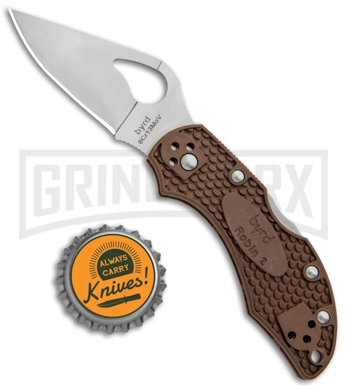 Byrd Robin 2 Brown FRN Folding Knife - Satin Plain 4 Byrd Robin 2 Brown FRN Folding Knife - Satin Plain - Image 4