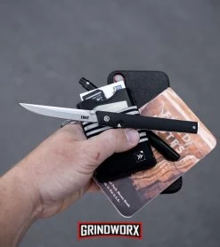 CRKT CEO Black GRN Liner Lock Knife - Satin Plain -Knives Sale Online Shop CRKT CEO Liner Lock Knife Black GRN Satin 7096 BHQ 92432 kp in hand web large
