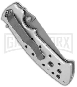 CRKT Crawford Kasper Professional Gray Folding Knife - Gray Plain -Knives Sale Online Shop CRKT Crawford Kasper Professional LL Silver Gray 7772 BHQ 76580 jr side large