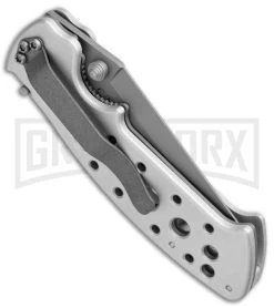 CRKT Crawford Kasper Professional Folding Knife - Gray Serr -Knives Sale Online Shop CRKT Crawford Kasper Professional LL Silver Gray Serr 7728 BHQ 75702 jr side large