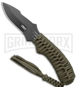 CRKT Thunder Strike Fixed Blade Neck Knife - Black Plain