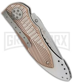 CRKT Elishewitz E-Lock Bronze Folding Knife - Satin Serr -Knives Sale Online Shop CRKT Elishewitz E Lock bronze satin serr 7333 BHQ 0477 er side large