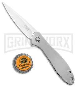 CRKT Large Eros Stainless Steel Folding Knife - Satin Plain -Knives Sale Online Shop CRKT Ken Onion Large Eros SS FL Satin 456XXP BHQ 21375 jr bottlecap large
