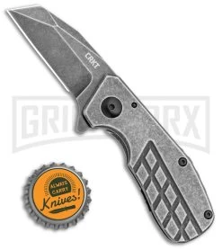 CRKT Graham Razelcliffe Stainless Steel Folding Knife - Black Stonewash Plain -Knives Sale Online Shop CRKT Razelcliffe Compact Frame Lock Knife Stainless Steel 2.4in Black SW 4021 BHQ 113911 LS Bottlecap large