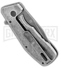 CRKT Graham Razelcliffe Stainless Steel Folding Knife - Black Stonewash Plain -Knives Sale Online Shop CRKT Razelcliffe Compact Frame Lock Knife Stainless Steel 2.4in Black SW 4021 BHQ 113911 LS Side large