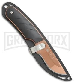 CRKT Side Hawg 2 Neck Knife Black Fixed Blade Knife - Bronze Plain -Knives Sale Online Shop CRKT Side Hawg 2 neck knife pivot sheath bronze 2404BR BHQ 69071 er spine large
