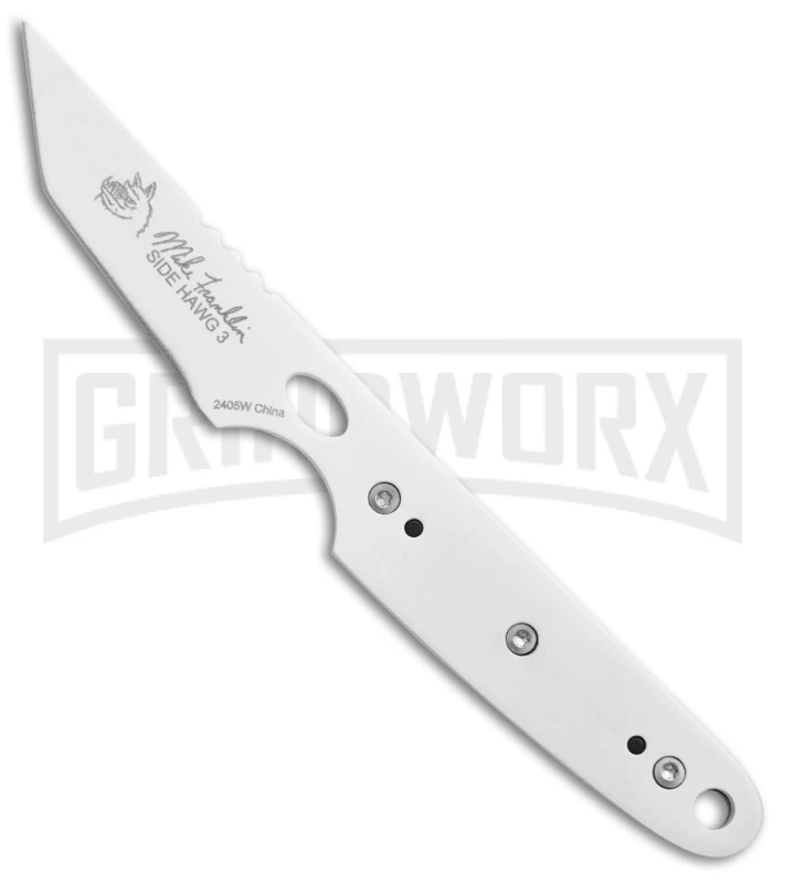 CRKT Side Hawg 3 White Neck Knife With Pivot Sheath - Tanto White Plain 1 CRKT Side Hawg 3 White Neck Knife With Pivot Sheath - Tanto White Plain