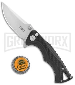 CRKT 5220 BT Fighter 2.9" Compact Plunge Lock Knife GRN - Black -Knives Sale Online Shop CRKT Tighe BT Fighter Compact Plunge Lock Black GRN SW 5220 BHQ 103933 jr bottlecap large