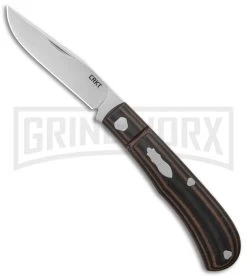 CRKT Richard Rogers Venandi Black/Brown Slip Joint Knife - Bead Blast Plain