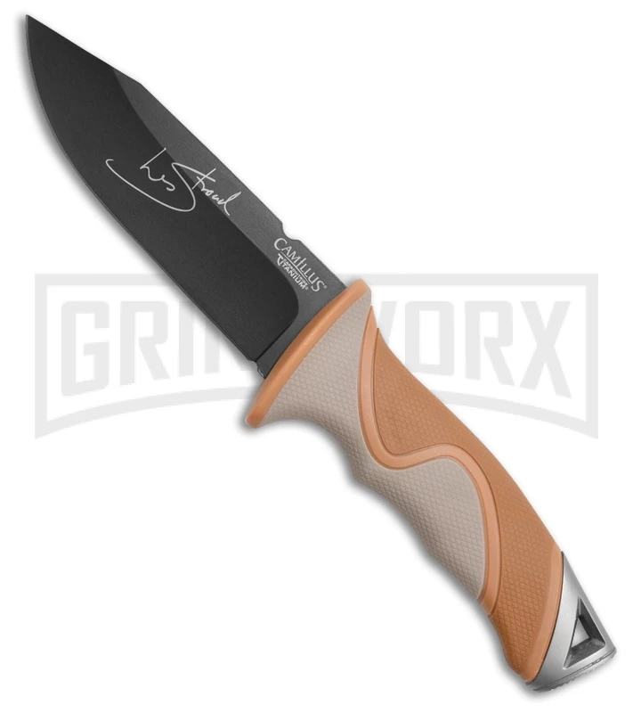 Camillus Blackfoot Brown Fixed Blade Knife - Black Plain 1 Camillus Blackfoot Brown Fixed Blade Knife - Black Plain