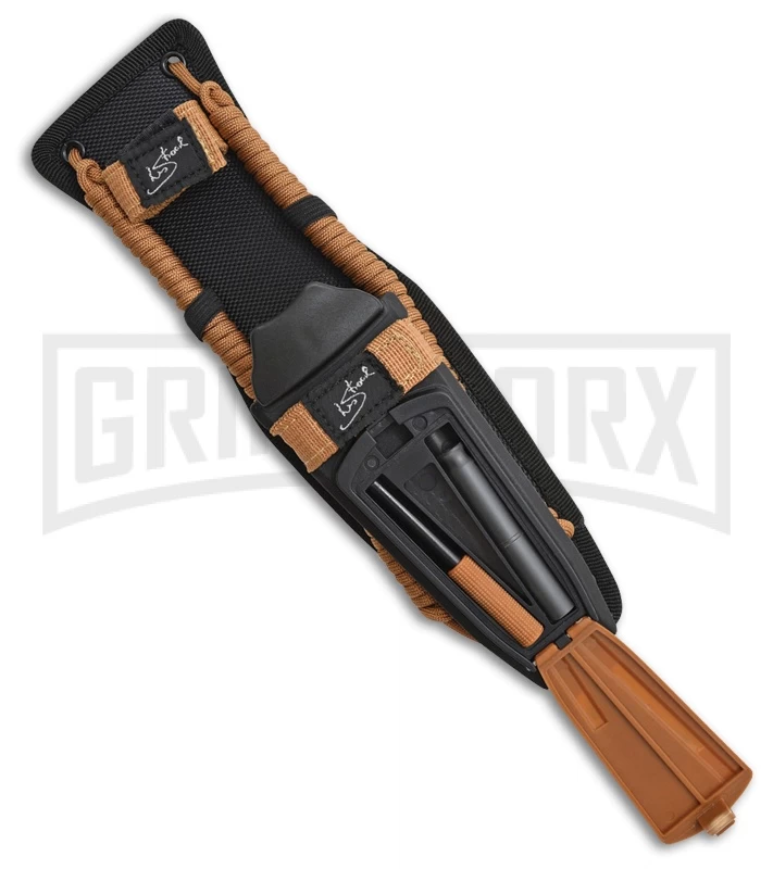 Camillus Blackfoot Brown Fixed Blade Knife - Black Plain 2 Camillus Blackfoot Brown Fixed Blade Knife - Black Plain - Image 2