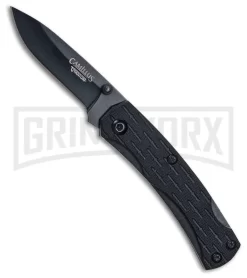 Camillus CamLite Mini Black GFN Folding Knife - Black Plain