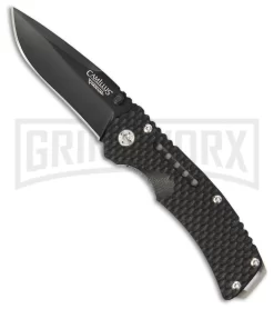 Camillus Vortex Black G-10 Folding Knife - Black Plain