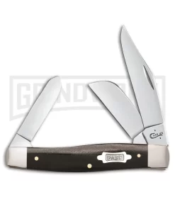 Case Mini Trapper Knife Black/Green/Natural Micarta Pocket Knife - Polish Plain