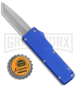 Chud Blue OTF Automatic Knife - Stonewash Tanto Plain -Knives Sale Online Shop Chud Mini Blue OTF Auto Pocket Clip BB Tanto GX 38561 jr bottlecap large