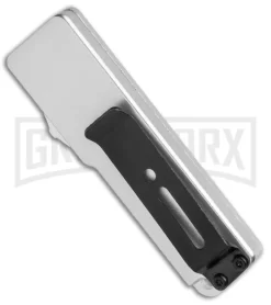 Chud Silver OTF Automatic Knife - Satin Tanto Plain -Knives Sale Online Shop Chud Mini Silver OTF Auto Satin Tanto GX 38494 jr side large