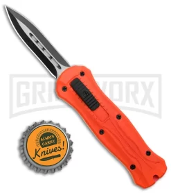 Coffin Blaster 2.0 Textured Orange DA/OTF Automatic - Two Tone Dagger -Knives Sale Online Shop Coffin Blaster 2.0 Textured Orange Black DA OTF Auto TT Dagger GX 37879 jr bottlecap large