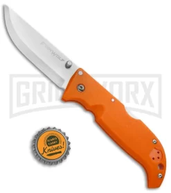 Cold Steel Blaze Orange Finn Wolf Lockback Knife - Satin Plain -Knives Sale Online Shop Cold Steel Finn Wolf LB Blaze Orange 20NPRYZ BHQ 51987 jr bottlecap 2 large
