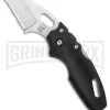 Cold Steel Black Mini Tuff Lite Pocket Knife - Satin Full Serr