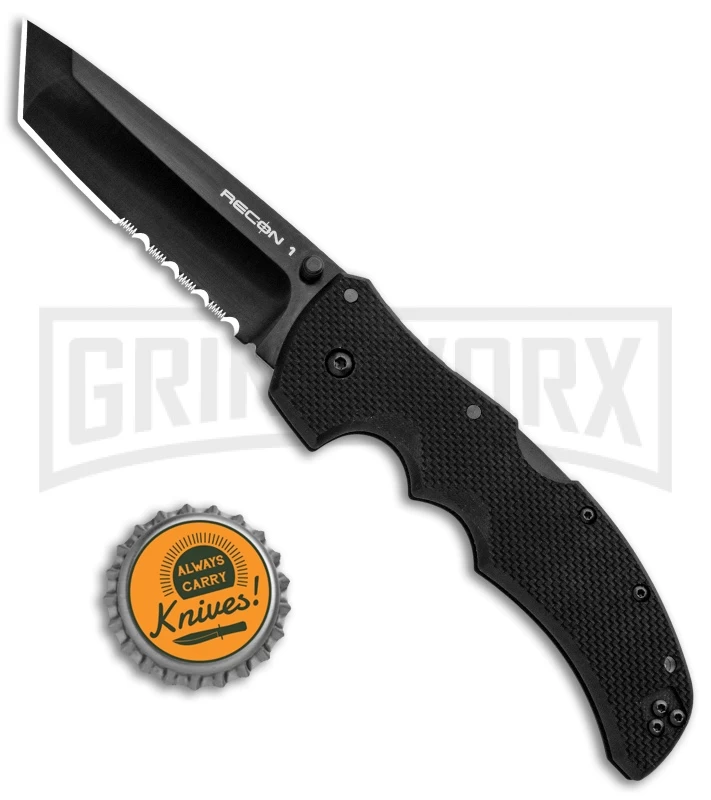 Cold Steel Recon I Tanto Point Folding Knife - Black Serr 4 Cold Steel Recon I Tanto Point Folding Knife - Black Serr - Image 4