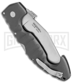 Cold Steel Spartan Gray Folding Knife - Stonewash Serrated -Knives Sale Online Shop Cold Steel Spartan Kopis Tri Ad Lock SW Serr BHQ 140027 jr side large