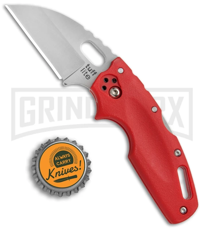 Cold Steel Tuff Lite Red Folding Knife - Satin Plain 4 Cold Steel Tuff Lite Red Folding Knife - Satin Plain - Image 4