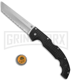 Cold Steel Voyager X Large Tanto Folding Knife - Stonewash Full Serr -Knives Sale Online Shop Cold Steel Voyager XL Tanto Tri Ad LB SW Full Serr 29TXCTS BHQ 44017 jr bottlecap large