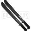 Coleman Twin Hackers Black 2 Piece Machete Set - Black Plain
