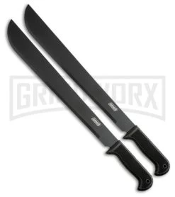 Coleman Twin Hackers Black 2 Piece Machete Set - Black Plain