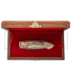 Custom Russian Gold Fish Automatic Knife - Damascus Plain -Knives Sale Online Shop Custom Russian Gold Fish Automatic Damascus RV HC5 FISH DAM GX 31051 jr box large