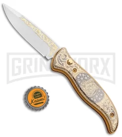Custom Russian Gold Tiger Automatic Knife - Polish Plain -Knives Sale Online Shop Custom Russian Gold Tiger Auto Polish RV HC1 TIGER 1 GX 31046 jr bottlecap large