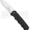 Delta Force Automatic Knife Black Aluminum - Satin Partially Serrated
