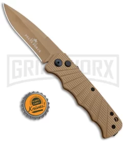 Delta Force Automatic Knife Tan Aluminum - Tan Plain -Knives Sale Online Shop Delta Force Auto Tan Molded Plastic Tan Plain GX 33542 jr bottlecap large