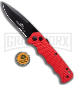 Delta Force Red Aluminum Automatic Knife- Black Serr -Knives Sale Online Shop Delta Force Automatic Knife Red Aluminum Black Serr GX 41280 KC bottlecap 2 large